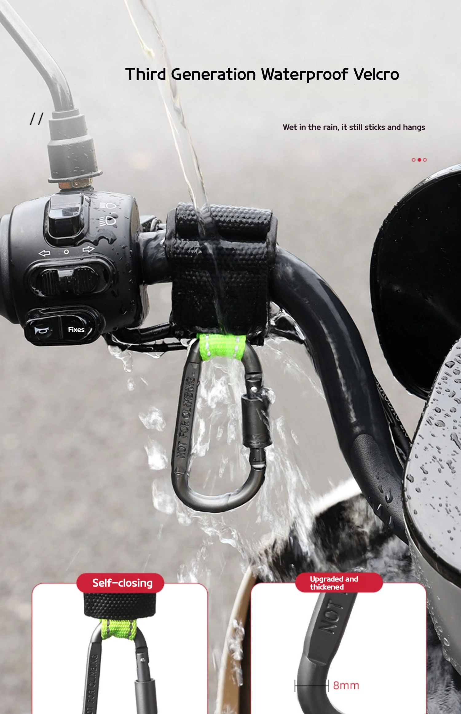 2PCS Heavy Duty Aluminium Alloy Hooks, Multi-functional Solid & Thick for Motorcycle, E-Bike, Scooter & Outdoor Use
