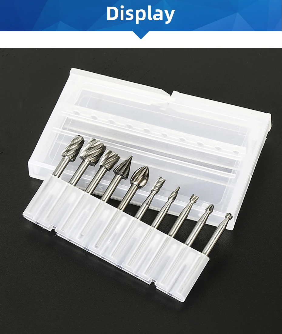 6pcs 10pcs/Set HSS Rotary Burr Mill Cutter Routing Router Bits Burr Rotary Tools Wordworking Tool Engraving Dremel Accessories