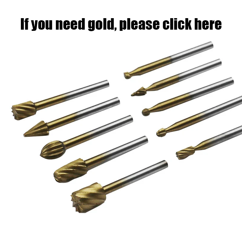 6pcs 10pcs/Set HSS Rotary Burr Mill Cutter Routing Router Bits Burr Rotary Tools Wordworking Tool Engraving Dremel Accessories