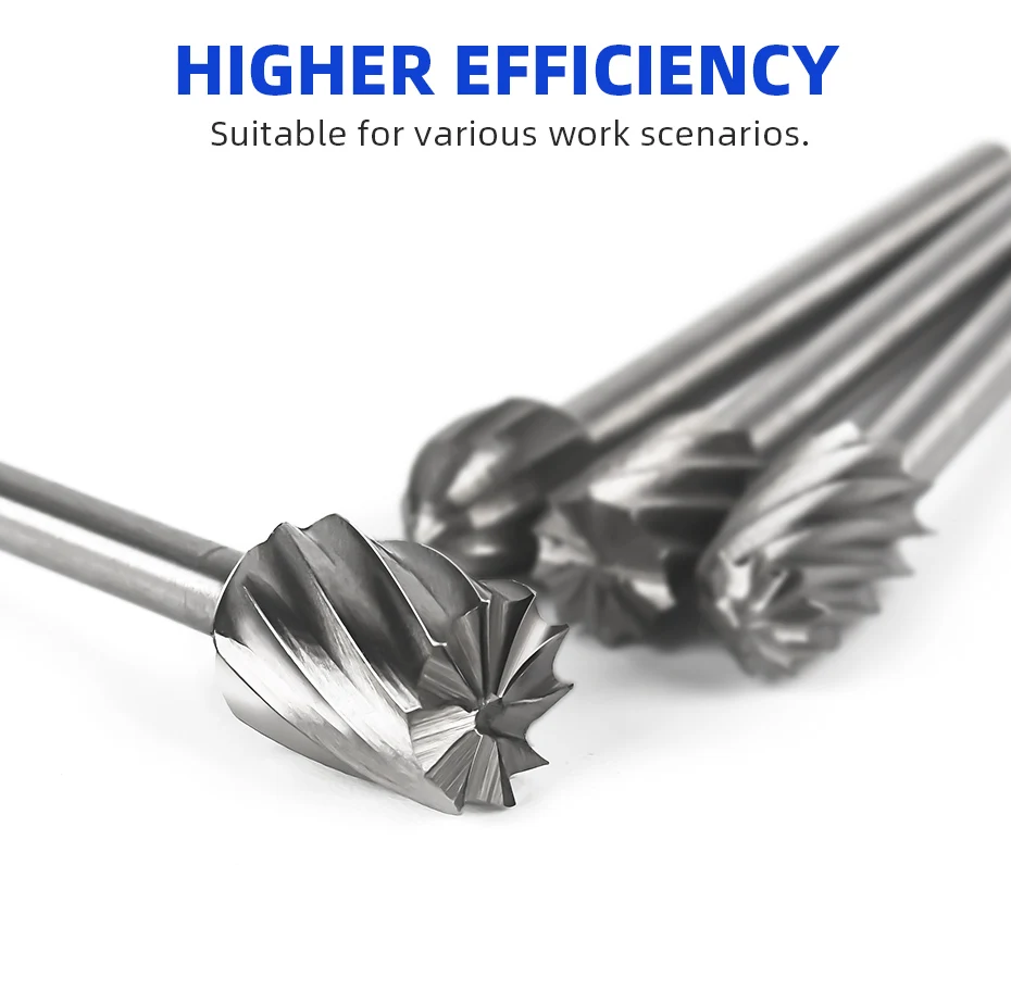 6pcs 10pcs/Set HSS Rotary Burr Mill Cutter Routing Router Bits Burr Rotary Tools Wordworking Tool Engraving Dremel Accessories