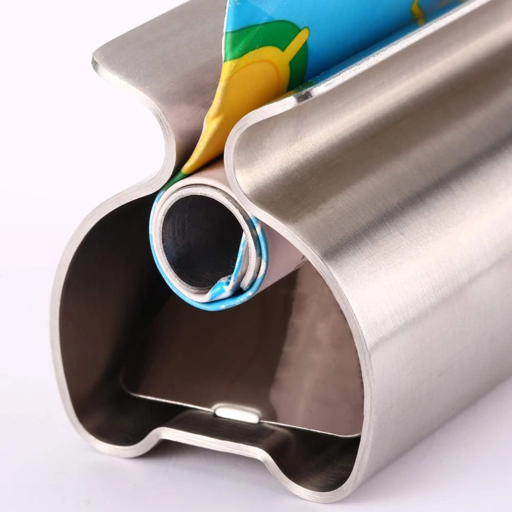 Bathroom Accessories Toothpaste Squeezer Tube Roller Stainless Steel Wringer Roller Rotate Dispenser for Ointments Cosmetics