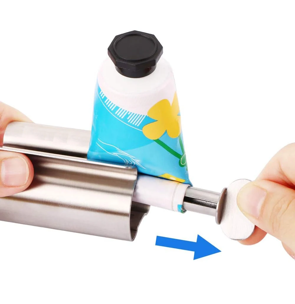 Bathroom Accessories Toothpaste Squeezer Tube Roller Stainless Steel Wringer Roller Rotate Dispenser for Ointments Cosmetics