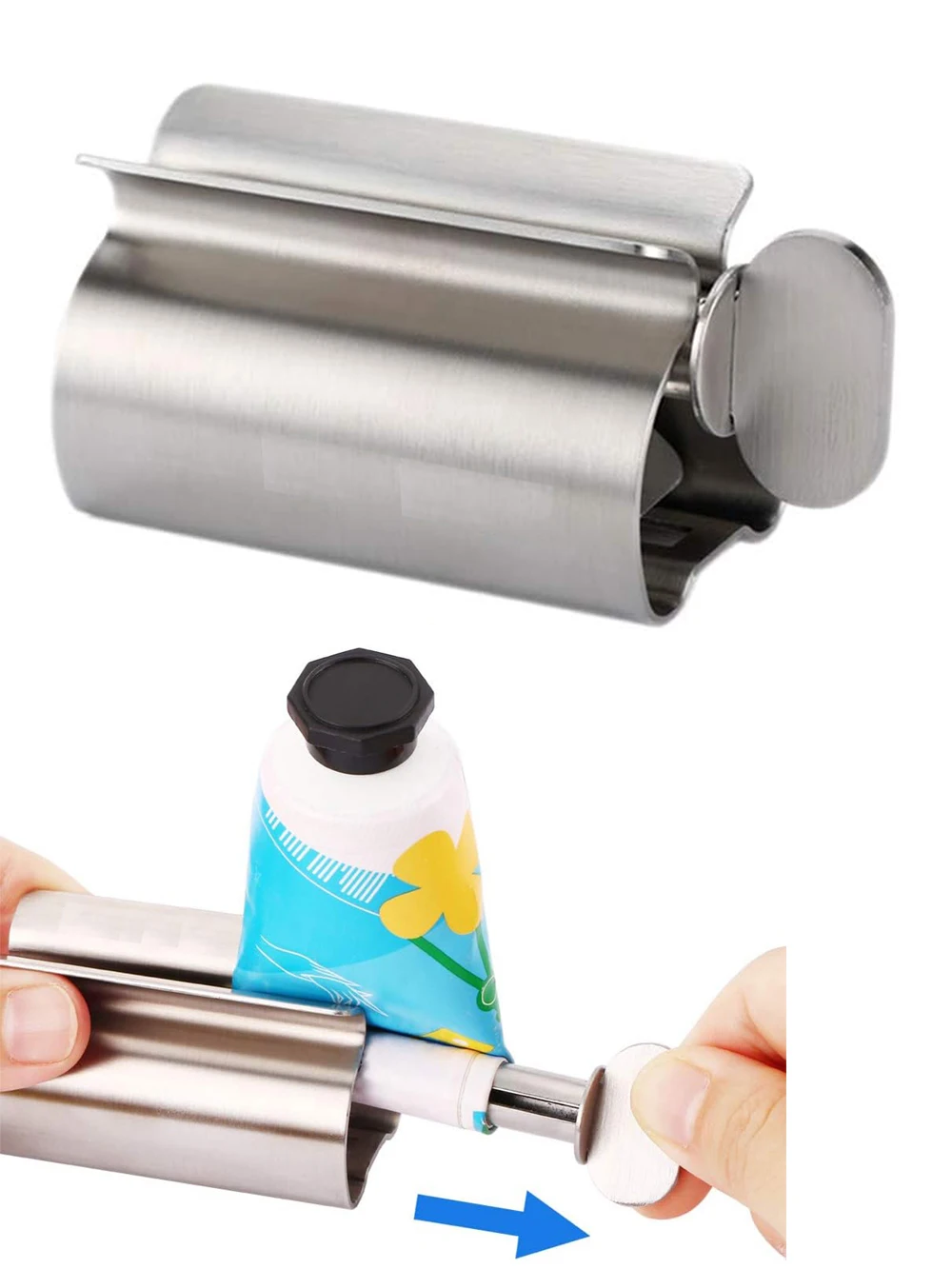 Bathroom Accessories Toothpaste Squeezer Tube Roller Stainless Steel Wringer Roller Rotate Dispenser for Ointments Cosmetics