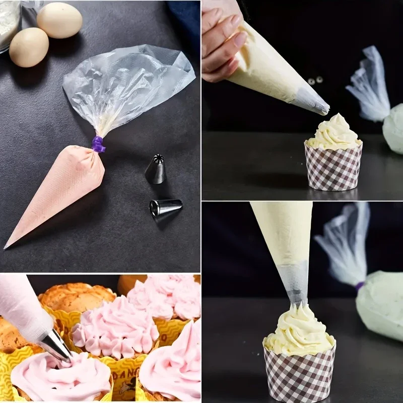 100PCS Disposable Pastry Bags, Extra Strong&Leak-Proof Piping Bags for Cake Decorating,Baking,Icing,and Crafts–Durable&Food Safe