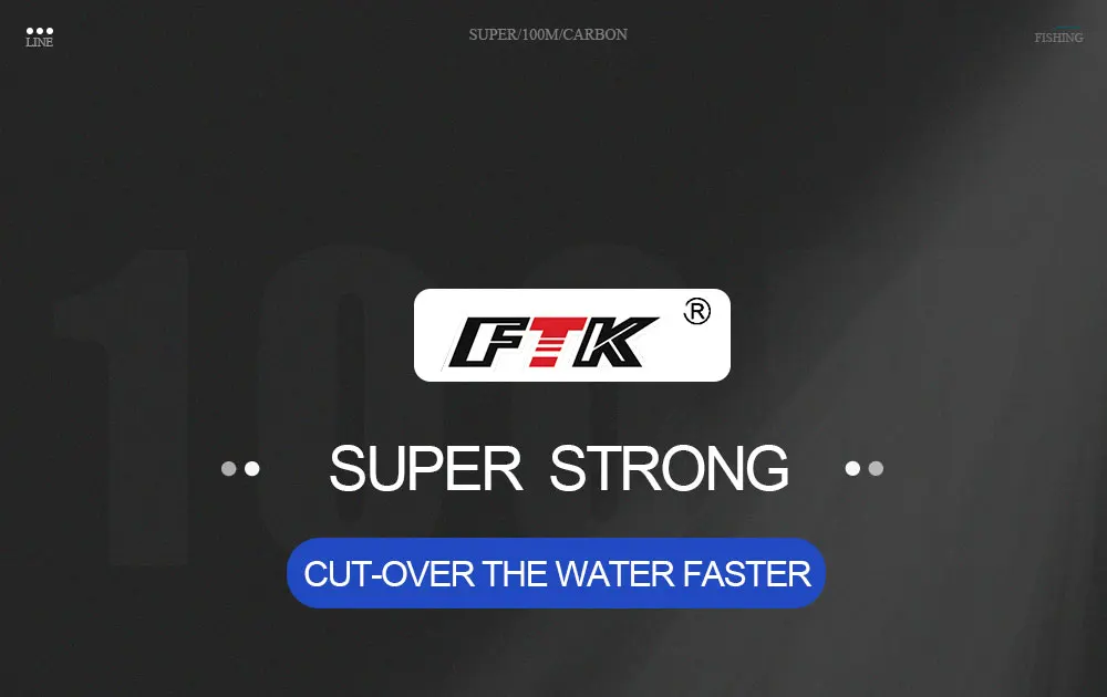 FTK 100M Fluorocarbon Coating Fishing Line 0.14mm-0.5mm 4.13LB-34.32LB Carbon Fiber Monofilament Line Carp Fishing Sinking Line
