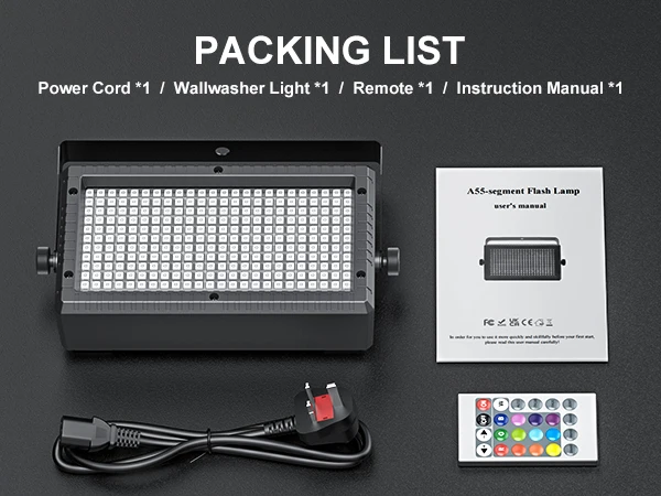U'King 60W RGBW LED Wall Washer Light 3in1 Mni 288 LED Strobe Light DMX Super Bright DJ Wash Bar Strobe Effects Stage Lighting