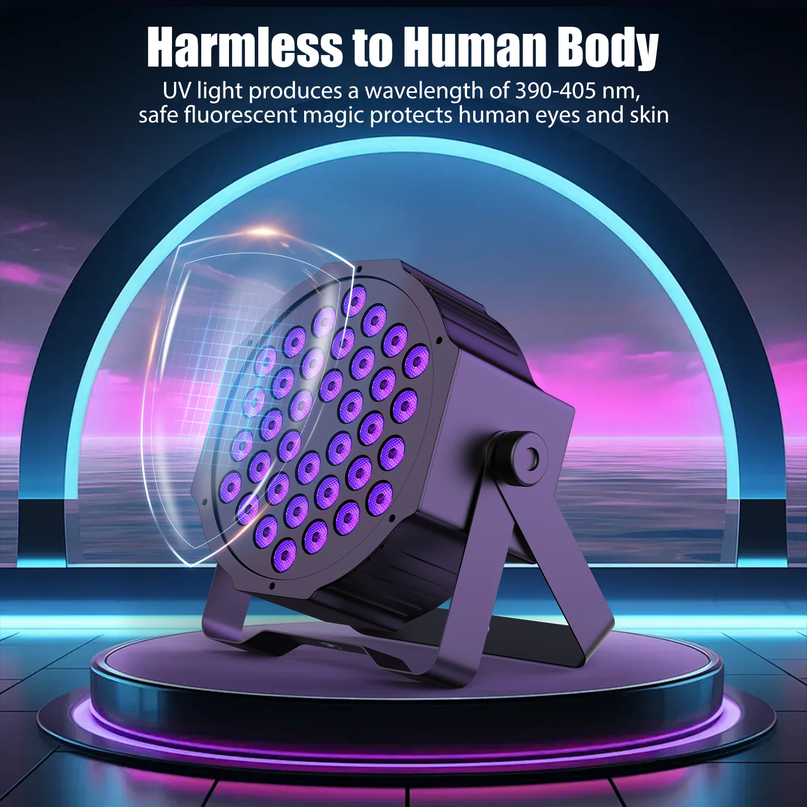 Gwong 2Pcs LED Par Spotlight 36 LED Light RGB DMX512 With Remote Control For Disco Stage DJ Party Show Bar Halloween Christma