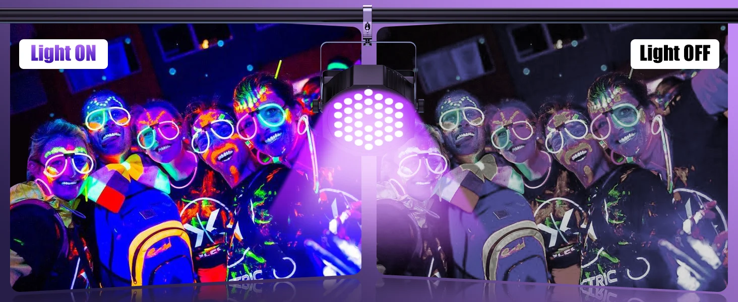 Gwong 2Pcs LED Par Spotlight 36 LED Light RGB DMX512 With Remote Control For Disco Stage DJ Party Show Bar Halloween Christma