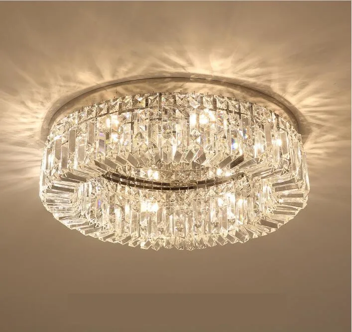 New modern crystal ceiling lamp chrome Gold LED ceiling lamp decorative light for living room room E14 Lamp head lighting