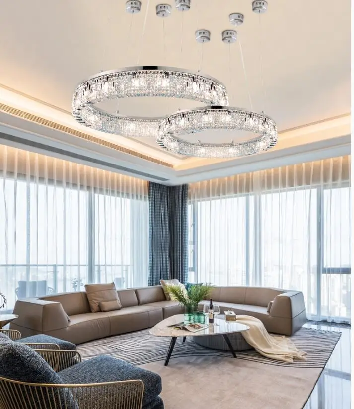 New modern crystal ceiling lamp chrome Gold LED ceiling lamp decorative light for living room room E14 Lamp head lighting