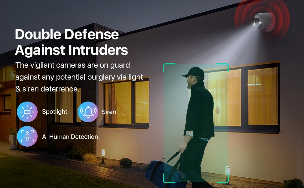 ZOSI 8MP/5MP Dome PoE Camera Outdoor 2-Way Audio Color Night Vision Street Surveillance IP Camera Smart Human Vehicle Detection