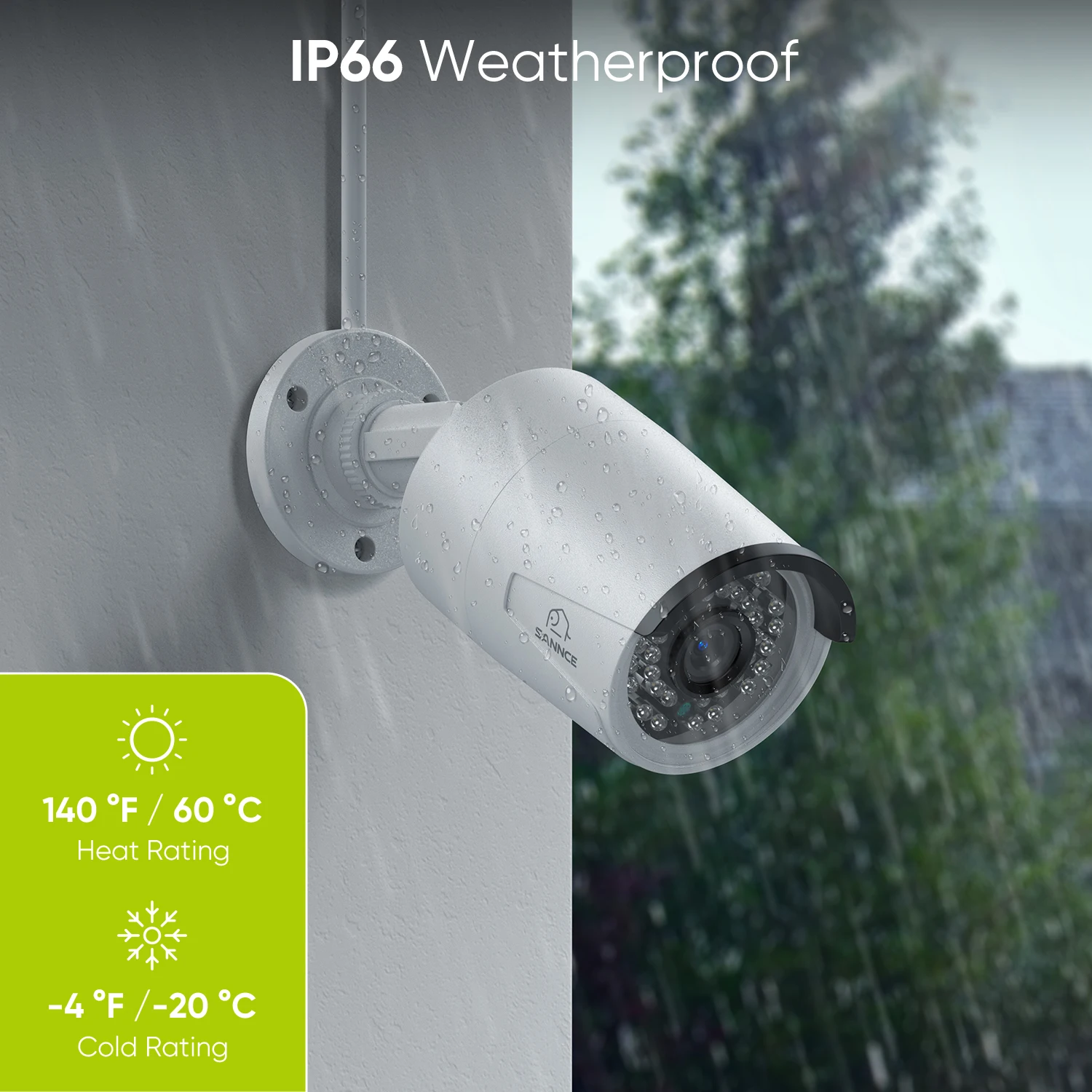 SANNCE 2Pcs 4K 8MP PoE IP Security Camera for PoE NVR, Outdoor Weatherproof Cameras with Smart IR LEDs, Night Vision