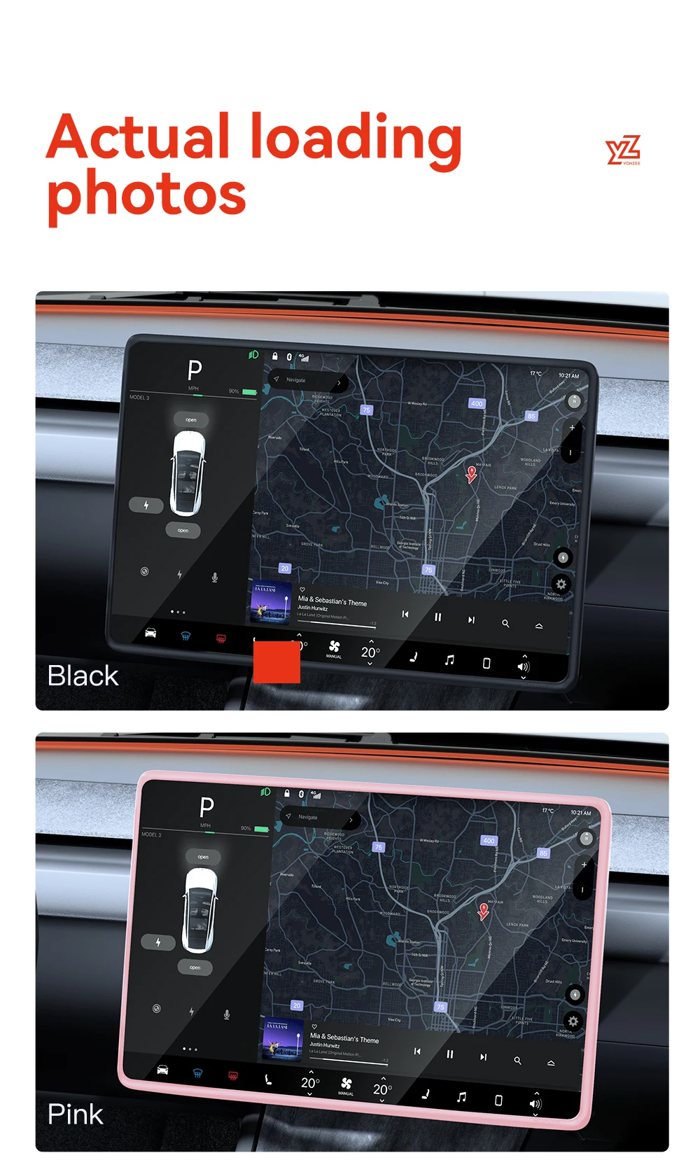 YZ For Tesla Model 3 Y/YL Highland Juniper 2021-2026 TPU Protective Trim Cover Central Control Navigation Screen Protector