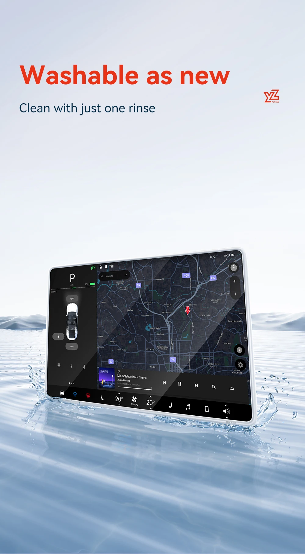 YZ For Tesla Model 3 Y/YL Highland Juniper 2021-2026 TPU Protective Trim Cover Central Control Navigation Screen Protector