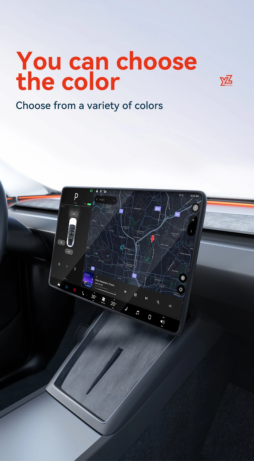 YZ For Tesla Model 3 Y/YL Highland Juniper 2021-2026 TPU Protective Trim Cover Central Control Navigation Screen Protector