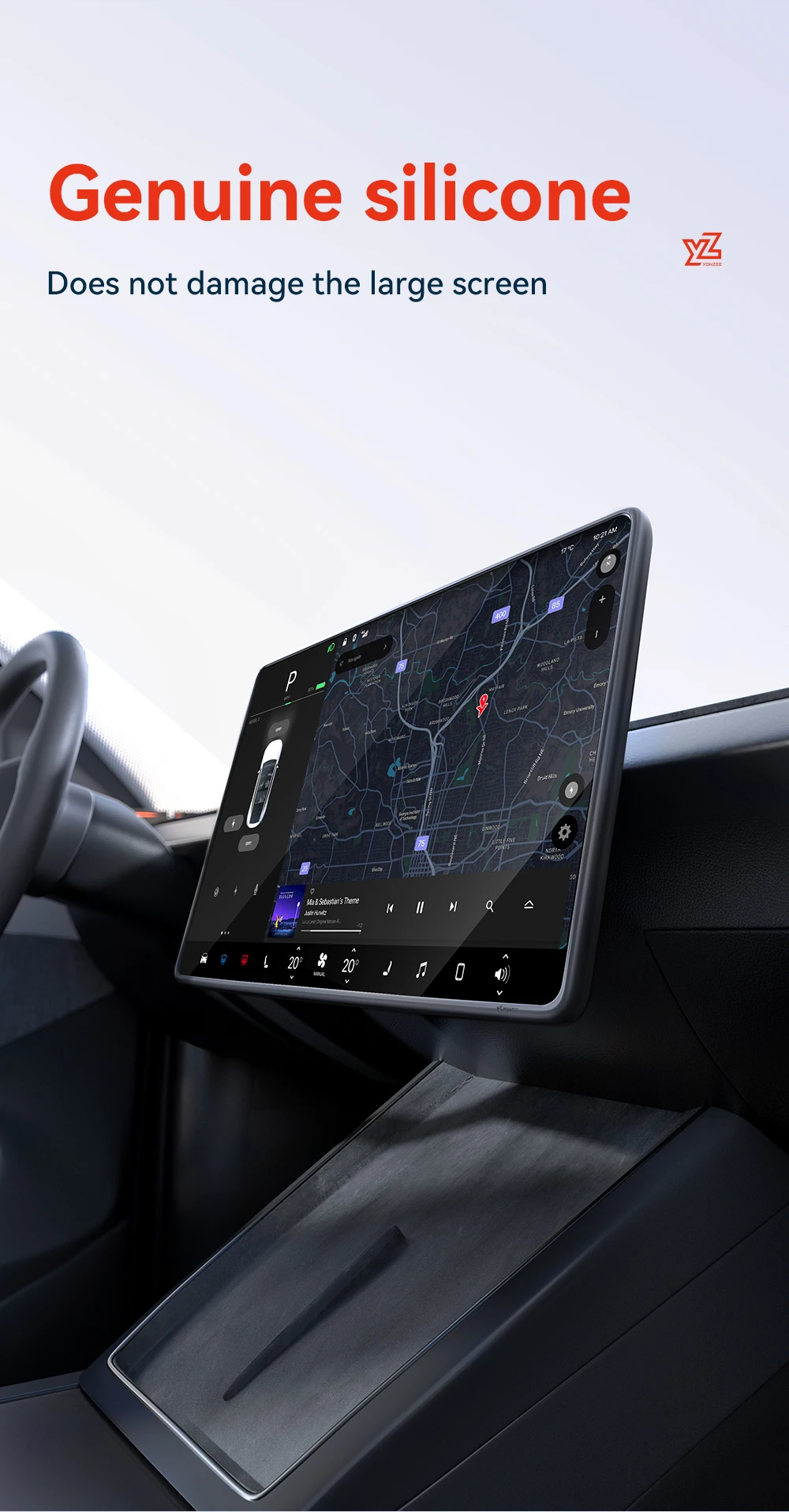 YZ For Tesla Model 3 Y/YL Highland Juniper 2021-2026 TPU Protective Trim Cover Central Control Navigation Screen Protector