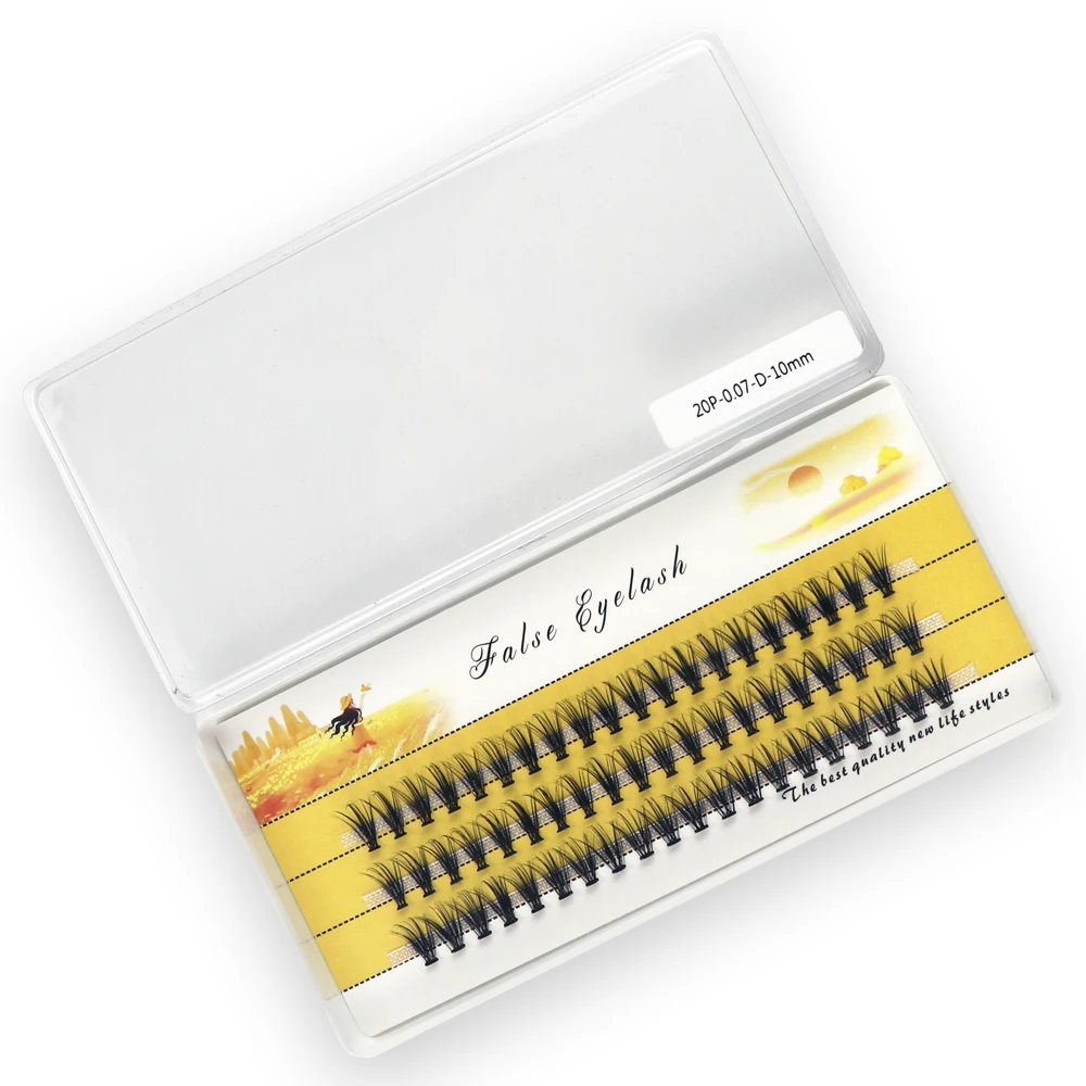 20D/30D Mink Eyelashes 1 Box/60 Bundles Natural Eyelash Extension 3D Russia Individual Eyelash Cluster Makeup Tools Lashes Cilia