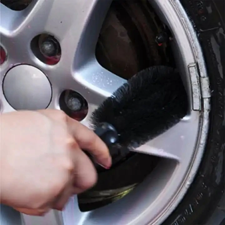 Car Wheel Cleaning Brush Profession Tire Auto Cleaning Detailing Care Wet Dry Wheel Tire Rim Clean Brush Goods Accessory