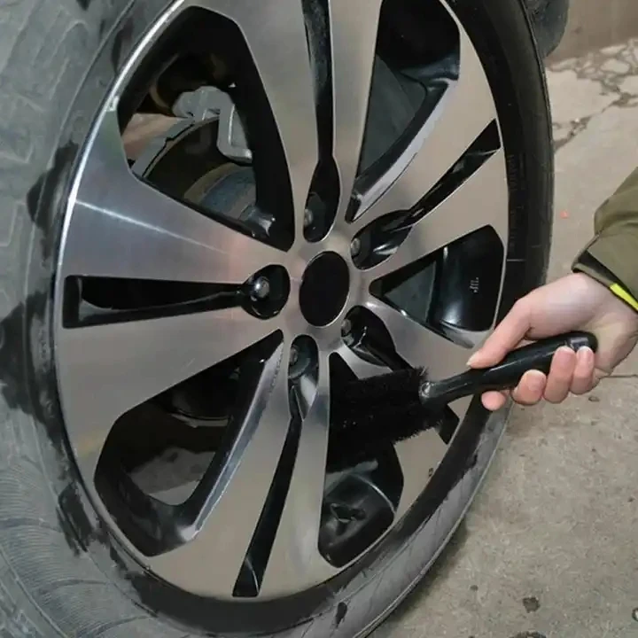 Car Wheel Cleaning Brush Profession Tire Auto Cleaning Detailing Care Wet Dry Wheel Tire Rim Clean Brush Goods Accessory