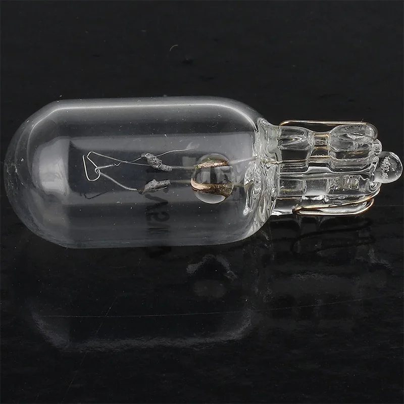 10 X Signal Lamp Glass T10 W5W 501 194 12V 5W/3W W2.1x9.5d Single Filament Car Bulb Auto Light