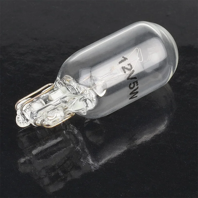 10 X Signal Lamp Glass T10 W5W 501 194 12V 5W/3W W2.1x9.5d Single Filament Car Bulb Auto Light