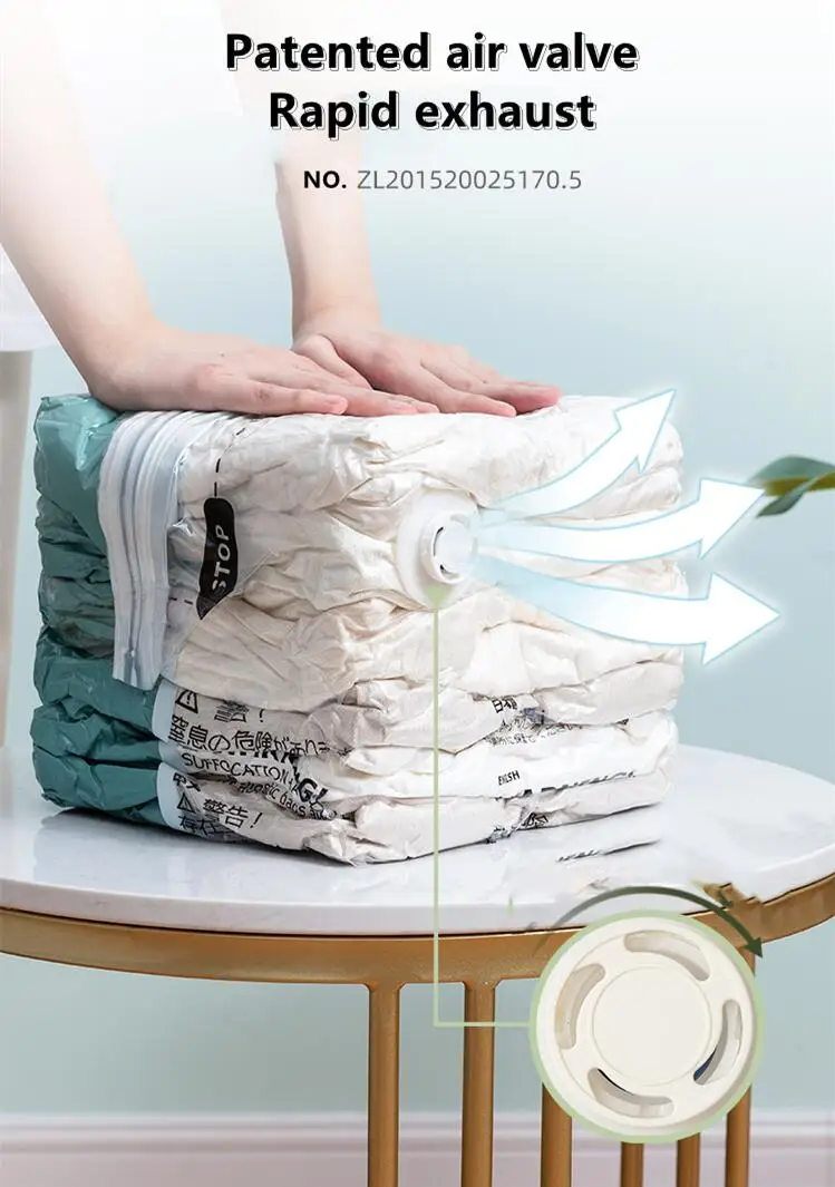 No Need Pump Vacuum Bags Large Plastic Storage Bags for Storing Clothes Blankets Compression Empty Bag Covers Travel Accessories