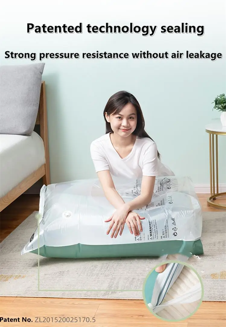 No Need Pump Vacuum Bags Large Plastic Storage Bags for Storing Clothes Blankets Compression Empty Bag Covers Travel Accessories