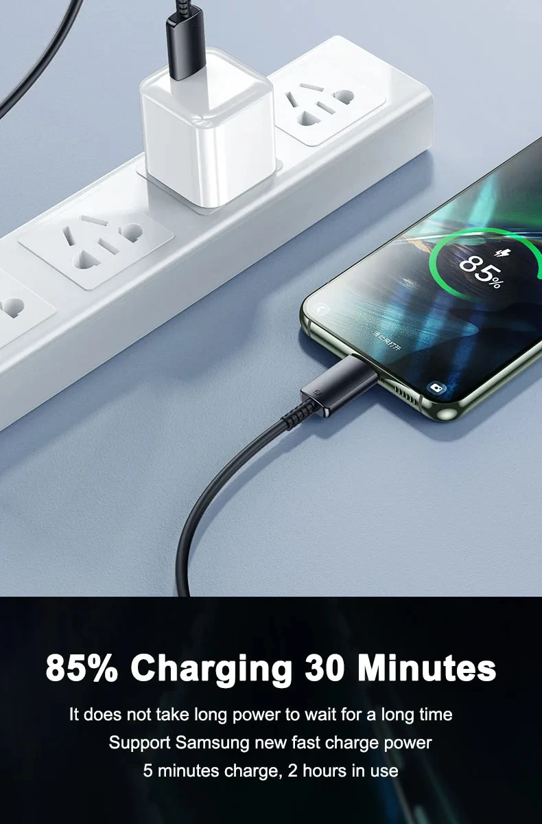 1/2PCS 25W/45W USB C Cable For Samsung Galaxy S23 S24 S25 S26 Ultra Note 10 20 A53 A54 Super Fast Charging USB Type C Data Cable
