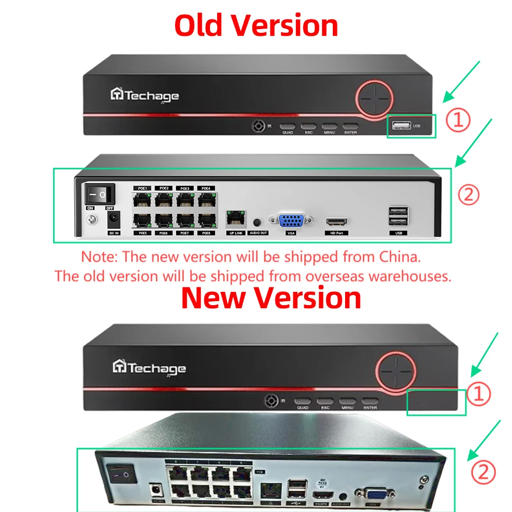Techage H.265 8CH PoE Network Video Recorder 4MP 5MP 8MP 1080P 4K Surveillance PoE NVR Up to 16CH for Network Camera CCTV Video
