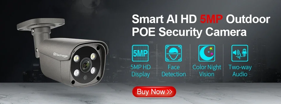 Techage H.265 8CH PoE Network Video Recorder 4MP 5MP 8MP 1080P 4K Surveillance PoE NVR Up to 16CH for Network Camera CCTV Video
