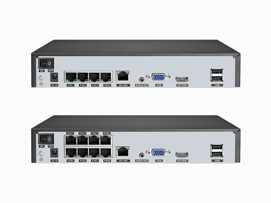 Techage H.265 8CH PoE Network Video Recorder 4MP 5MP 8MP 1080P 4K Surveillance PoE NVR Up to 16CH for Network Camera CCTV Video