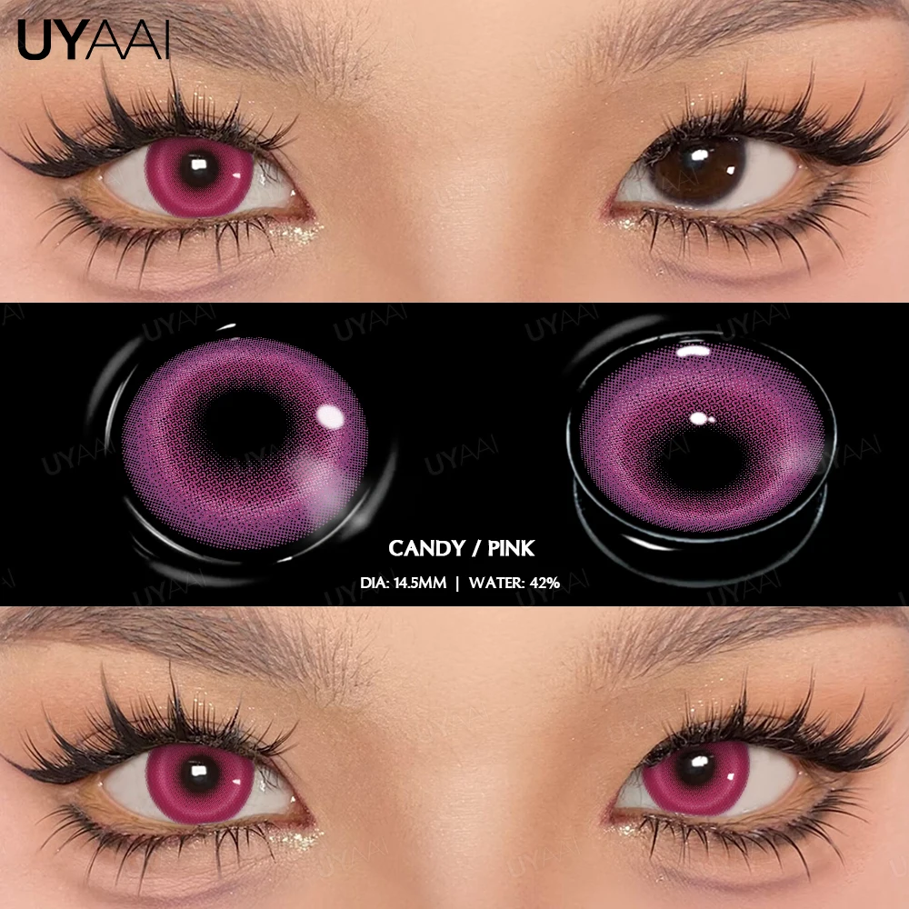 UYAAI 1 Pair Cosplay White Colored Contact Lenses Black Lenses Halloween Beauty Makeup Lens Vampire Red Lenses Anime Colorcon