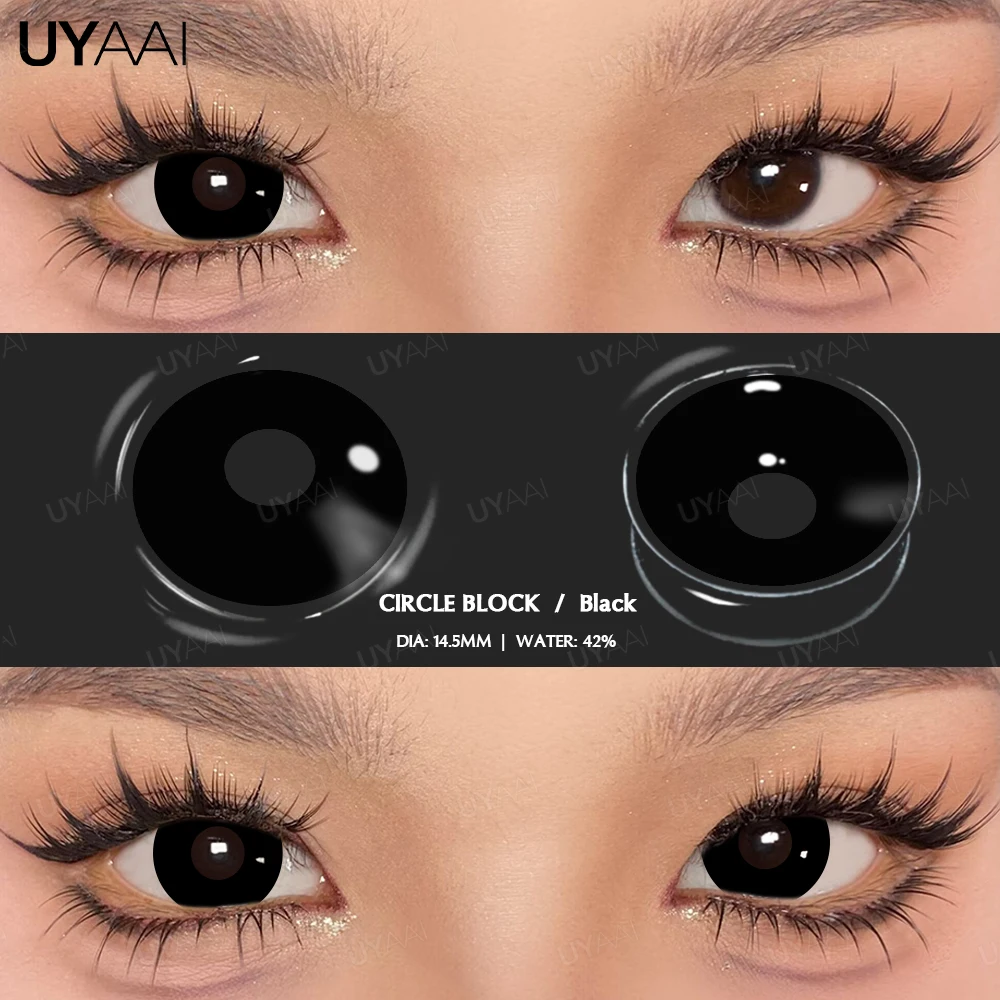 UYAAI 1 Pair Cosplay White Colored Contact Lenses Black Lenses Halloween Beauty Makeup Lens Vampire Red Lenses Anime Colorcon