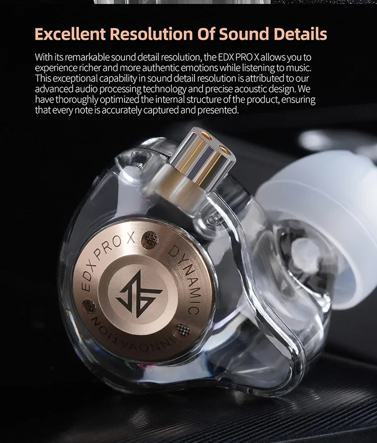 KZ EDX PRO X Dynamic Drive Earphone HIFI Bass Earbud Sport Music Cancelling Headsets 2PIN Cable KZ ZSTX ZSN PRO X EDC EDA ZVX