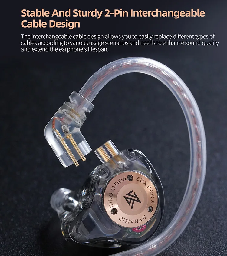 KZ EDX PRO X Dynamic Drive Earphone HIFI Bass Earbud Sport Music Cancelling Headsets 2PIN Cable KZ ZSTX ZSN PRO X EDC EDA ZVX