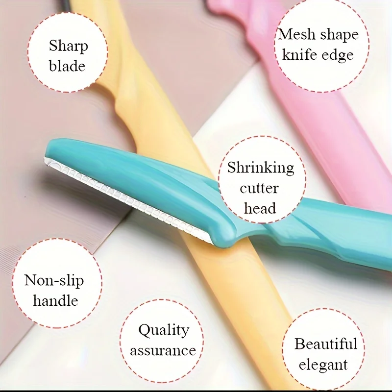 3/5/6/10/12 Piece Multi-Purpose Eyebrow Shaver Set - Gentle Facial Hair Trimmer Easy Grooming and Shaping Kit - Smooth Skin
