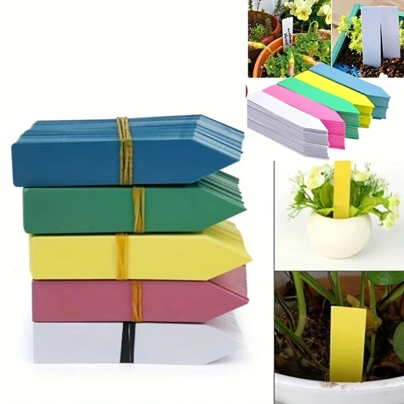 100pcs Garden Plant Labels Plant Accessories Flower Pots Plastic Plant Tags Nursery Markers Label Tray Mark DIY Tool