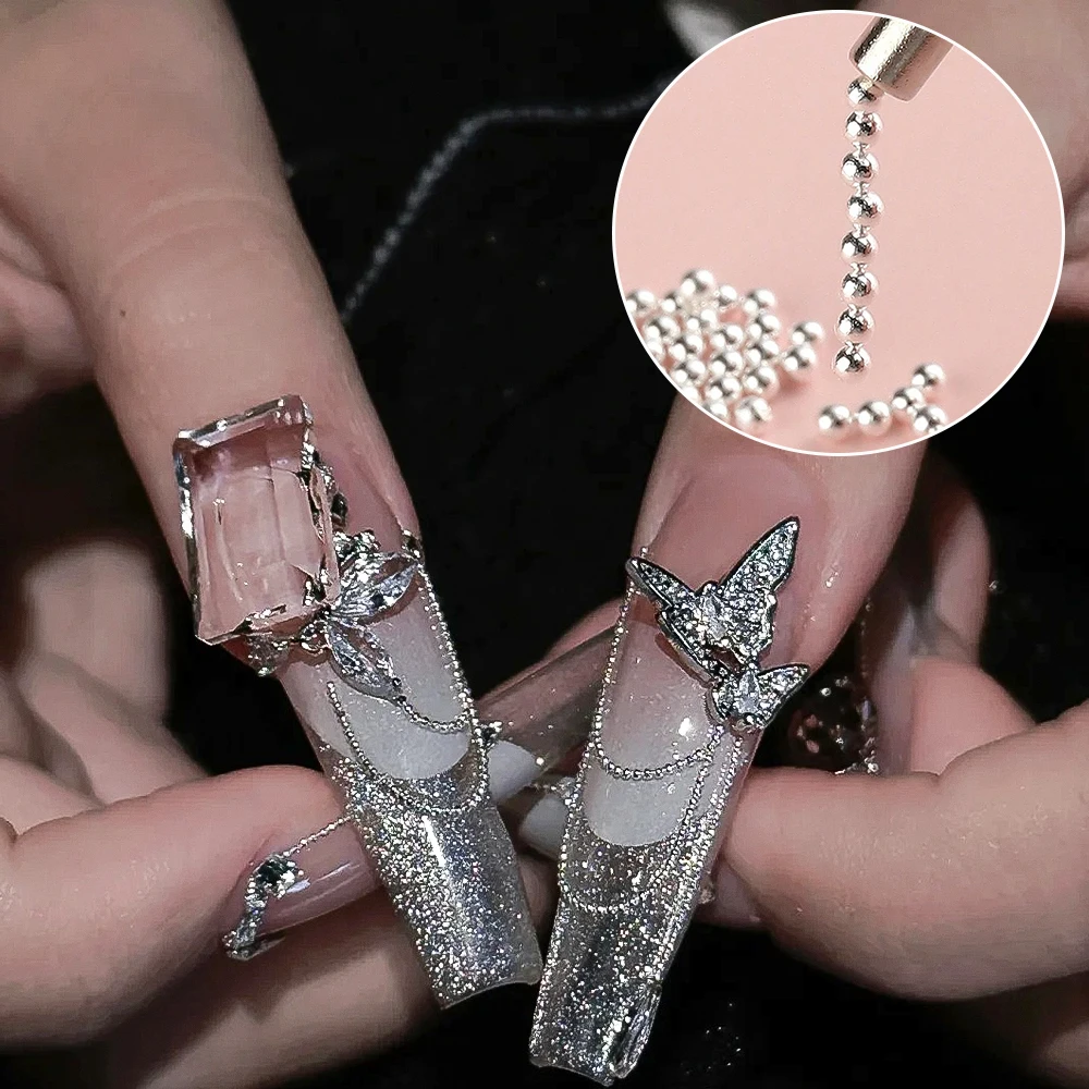 12Grids Mini Caviar Beads Nail Art Decorations Metal Gold/Silver Micro Ball Nail Charms Magnetic Pen 0.5~3mm Ball Nail Jewelry