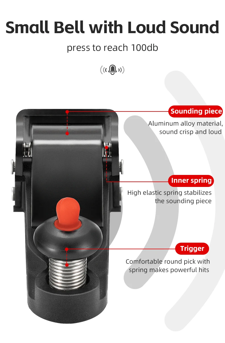 ROCKBROS Bicycle Bell Aluminum Alloy Horn Small Volume Portable Sound Alarm For Safety MTB Road Bike Ring Bicycle Accessories