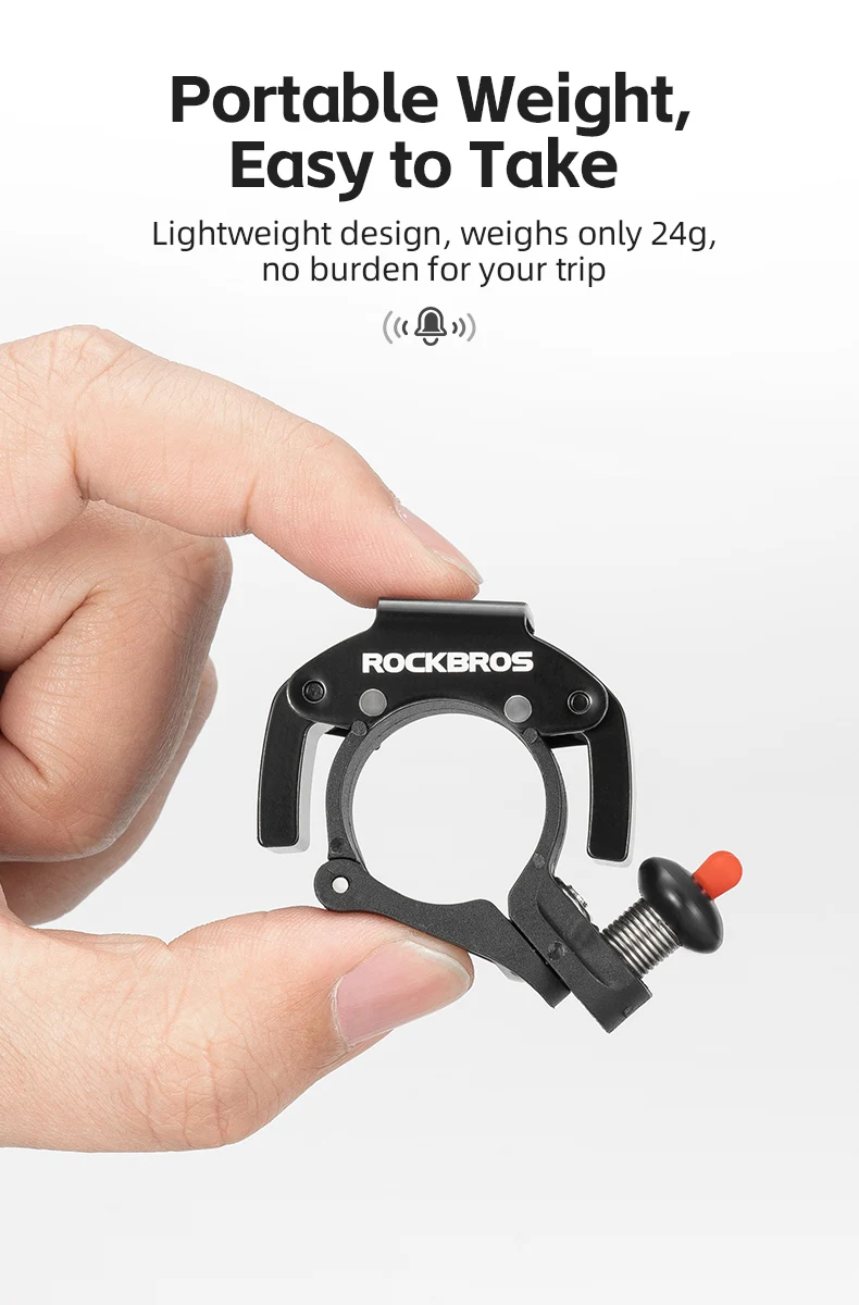 ROCKBROS Bicycle Bell Aluminum Alloy Horn Small Volume Portable Sound Alarm For Safety MTB Road Bike Ring Bicycle Accessories