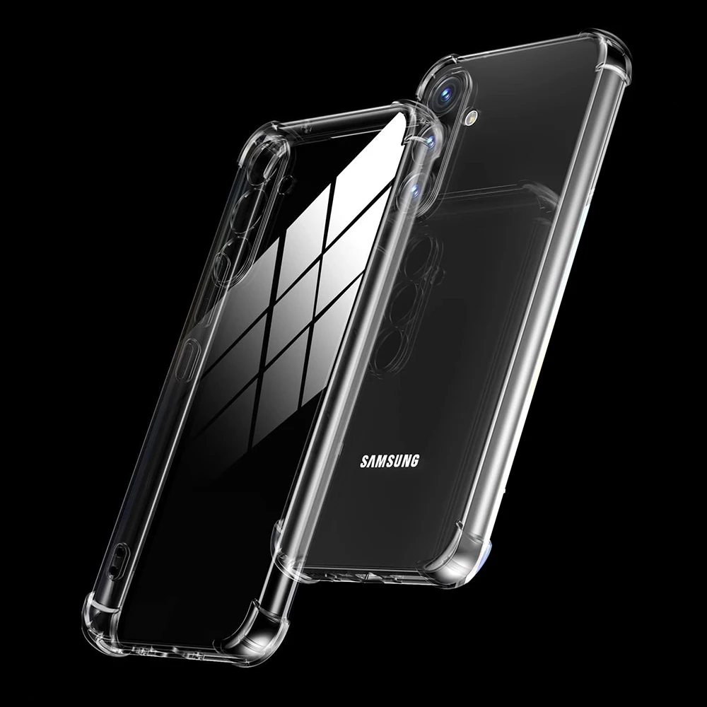 Transparent Silicone Soft Shockproof Case For Samsung Galaxy S24 S23 FE Plus Ultra A55 A35 A25 A15 A54 A34 A24 A14 Back Cover