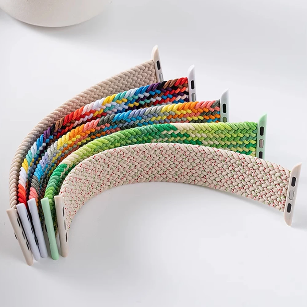 Band For Apple watch Series 10 11 46mm 42mm 9 7 8 5 SE 6 44mm 45mm 40mm 41mm Ultra 49mm bracelet correa Braided Solo Loop Strap
