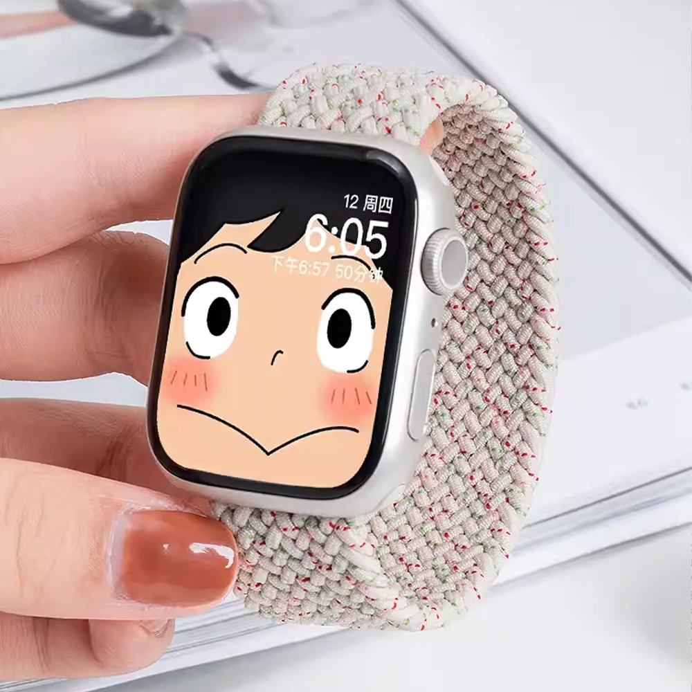 Band For Apple watch Series 10 11 46mm 42mm 9 7 8 5 SE 6 44mm 45mm 40mm 41mm Ultra 49mm bracelet correa Braided Solo Loop Strap