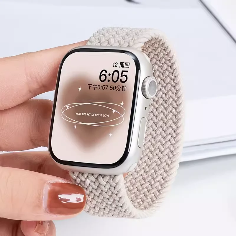 Band For Apple watch Series 10 11 46mm 42mm 9 7 8 5 SE 6 44mm 45mm 40mm 41mm Ultra 49mm bracelet correa Braided Solo Loop Strap
