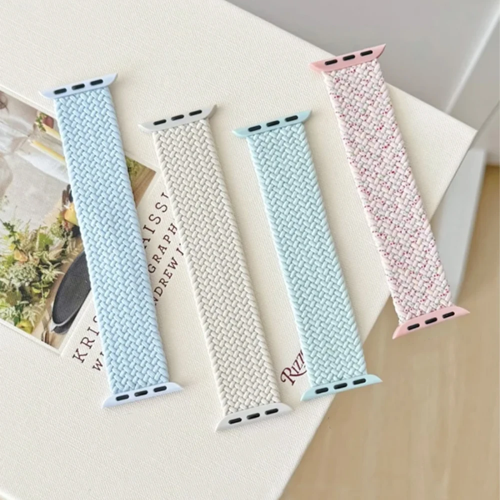 Band For Apple watch Series 10 11 46mm 42mm 9 7 8 5 SE 6 44mm 45mm 40mm 41mm Ultra 49mm bracelet correa Braided Solo Loop Strap
