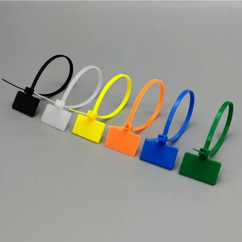 30/50pcs Nylon Label Self-locking Cable Tie Color Mark Disposable Plastic Buckle Waterproof Cable Wire Mark Cable Tie