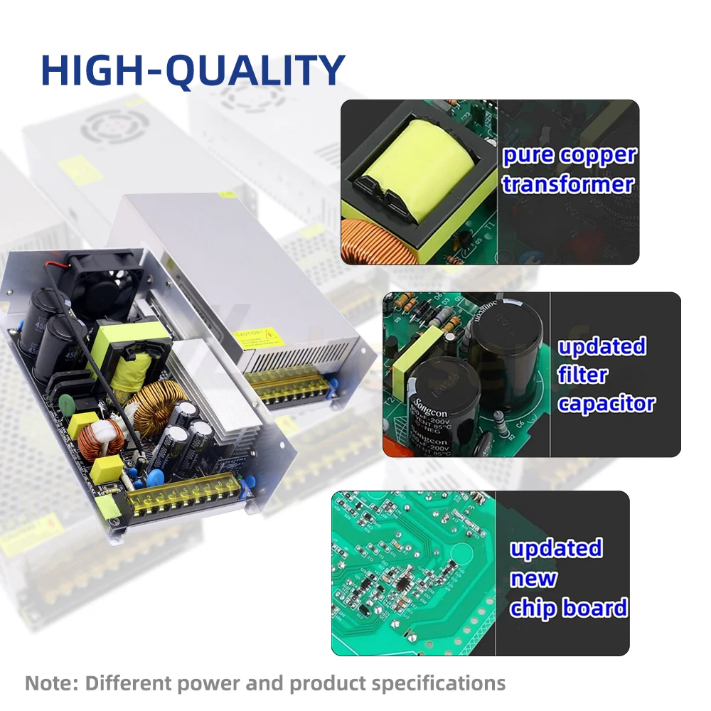 5V 12V 24V 36V 48V Power Supply High Voltage AC to DC Low Voltage Converters Enclosed Aluminum Housing Switching Power Supplies