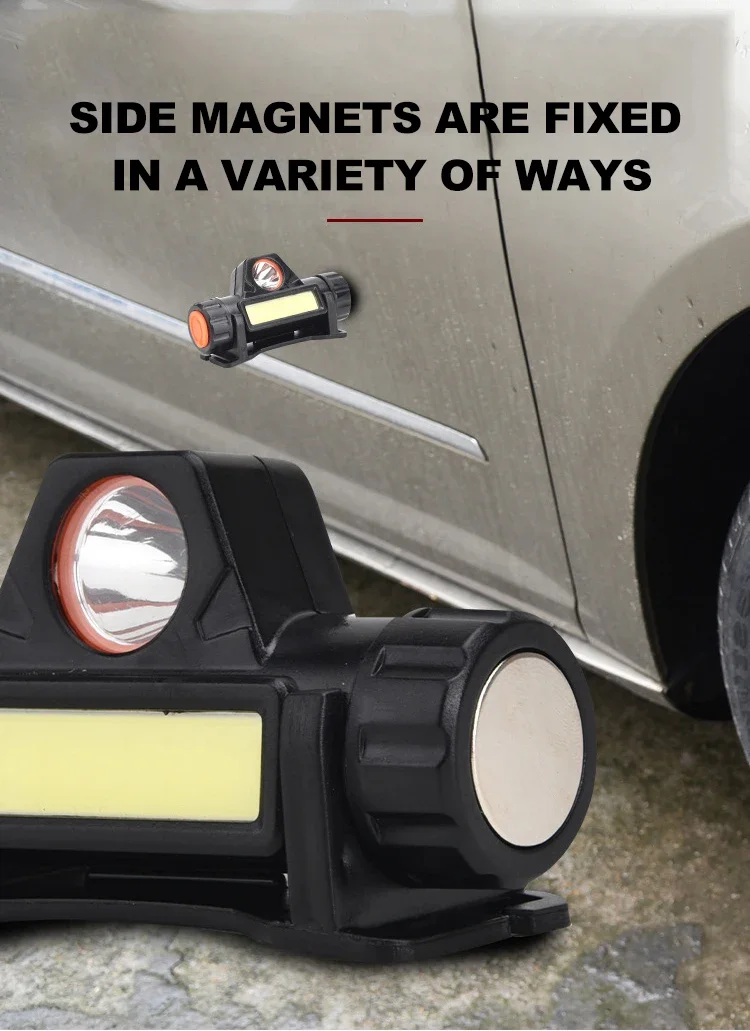 Outdoor Headlights with Long Battery Life and Strong Light LED Night Fishing Charging Head Mounted Magnetic Flashlight
