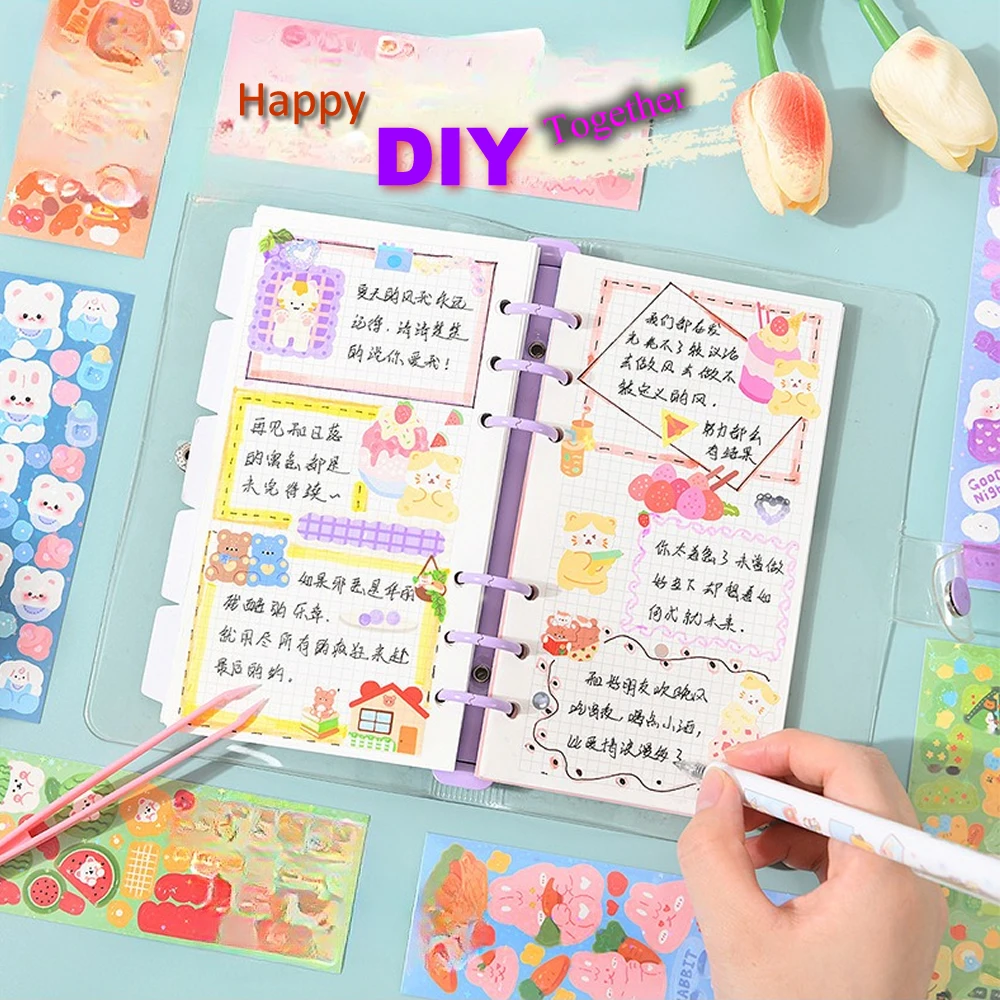 Kawaii Stickers for Kids Cute Stationary Aesthetic Diary Decoration Art Supplies Stickers for Scrapbooking Lot Korean Paper Desk