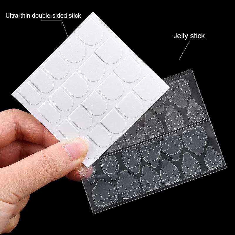 Double Side Nail Jelly Glue Transparent False Nail Art Adhesive Tape Glue Stickers DIY Reusable Manicur Nails Accessories